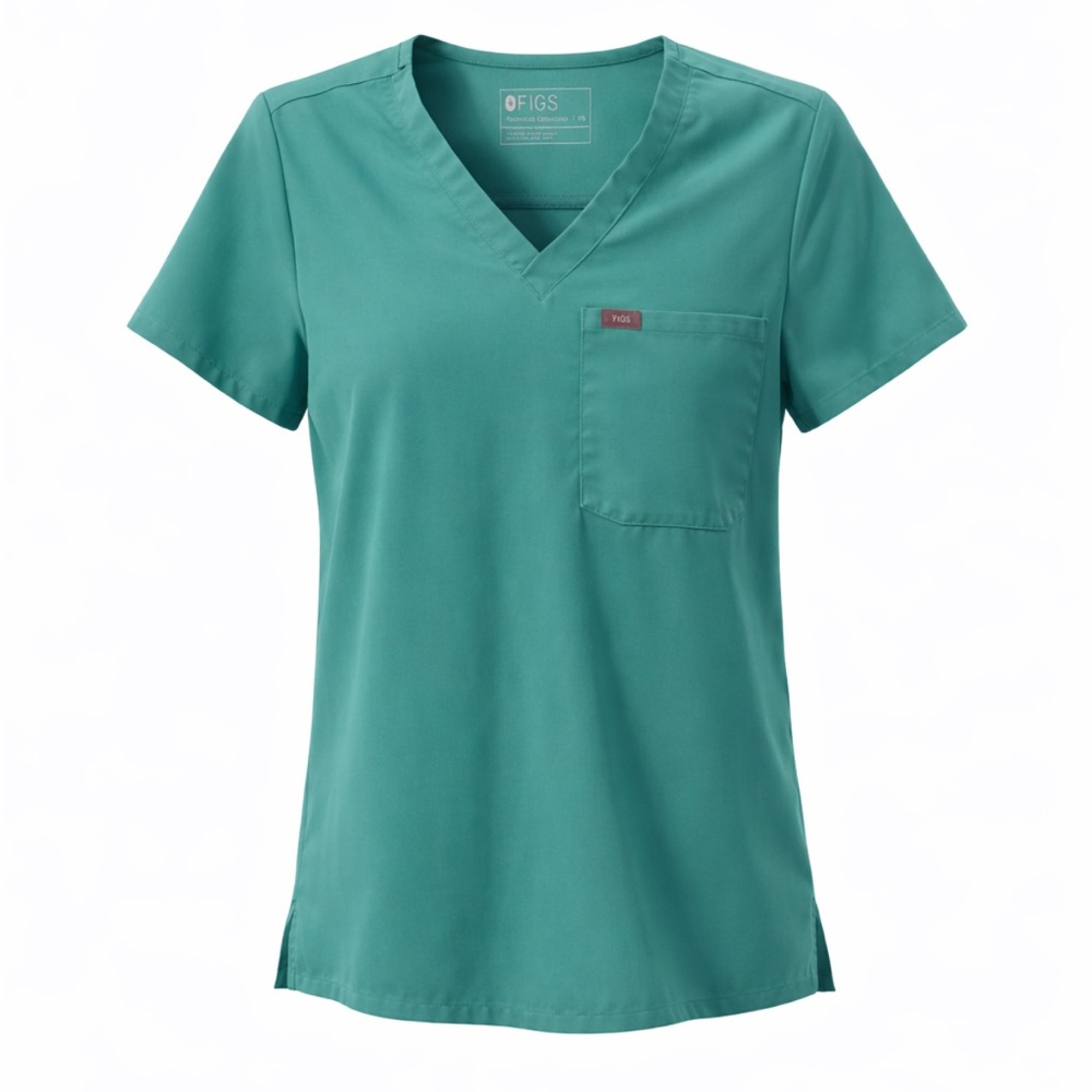 FIGS Catarina Scrub Top XS Surgical Green | Classic Fit, Pre-Loved